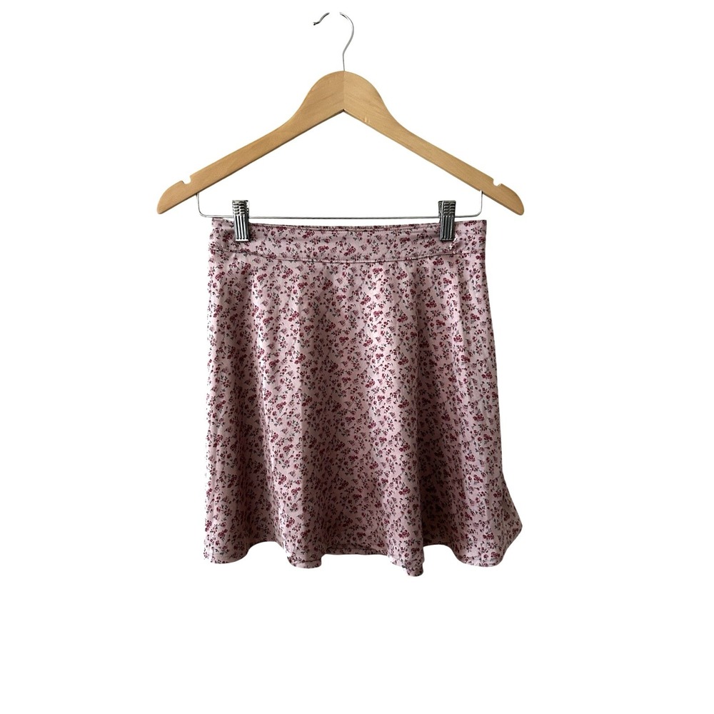 Hollister Ultra High-Rise Mini‎ Skirt Pink Floral Satin Ditsy Print Small NWT